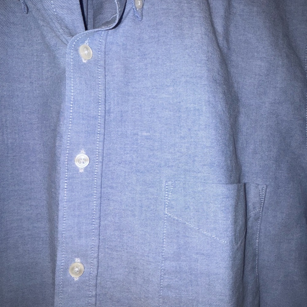 Men’s Denim Van Heusen Wrinkle Free Short Sleeve Button Down - Picture 3 of 8
